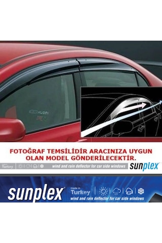 Skoda Octavia 2013 2014 2015 2016 2017 2018 2019 İle Uyumlu Sport Style Cam Rüzgarlığı 4lü Set Sunplex