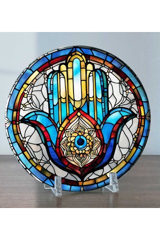 23 Cm Çap - Fatma Ana Eli Vitray Temalı Pleksi Standlı Füzyon ...
