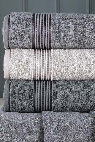 Alia Soft 70x140 Cm 3'lü Banyo Havlusu Seti Gri Koyu