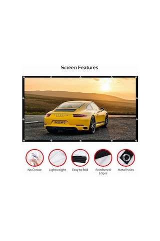 Xindoker 72 İnç Taşınabilir Katlanır Projeksiyon Perdesi - Yüksek Renk Kalitesi Ve Kolay Kurulum
