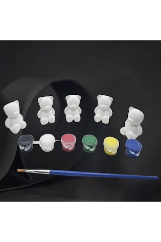 Eğitici Etkinlik Taş Boyama Seti 3 Boyutlu 15 Adet Minik Ayıcık Set Stone Painting