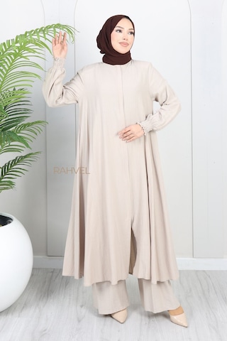 Rahvel Umre Takımı Viskon Kumaş Tunik Pantolon Bir Arada Terletmez İç Göstermez Taş