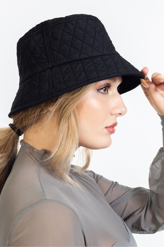 Ladycolor Kışlık Kapitone Bucket Balıkçı Şapka Siyah Siyah
