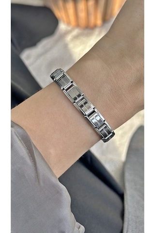 Çelik Gümüş Renk Bileklik Charm Italyan