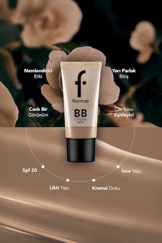 Flormar Doğal Bitişli SPF20 BB Krem - Bb Cream - 001 Fair - 8690604535385