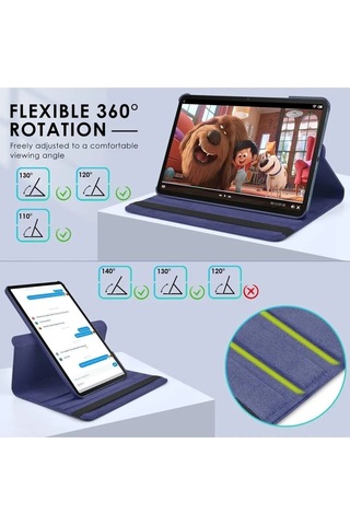 Apple Uyumlu iPad Air 13 Inç 2024 M2 Çip 360 Dönebilen Uyku Modlu Standlı Pu Deri Tablet Kapaklı Kılıf Kılıf