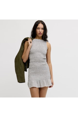 Jack & Jones Kadin Kayik Yaka Mini Elbise - Celina - 12294446 Bright White