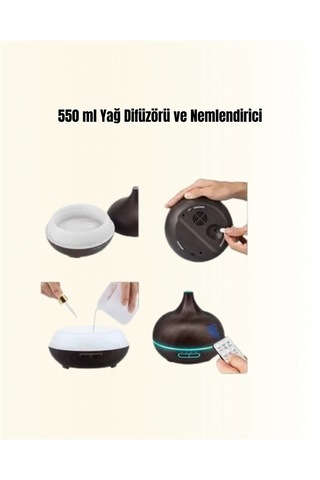 Mey İthalat 550 Ml Kapasiteli Ultrasonik Difüzör Yağsız Nemlendirici Kullanımıyla Uyumlu Yeni Nes