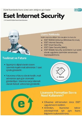 Eset Internet Security 1 Kullanıcı 1 Yıl Kutu Ürün