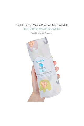 İnsular Müslin Kundak Battaniye Bambu Elyafı Ve Pamuk Bebek Battaniyeleri Yumuşak Ve Nefes Alabilir Taşınabilir Beyaz