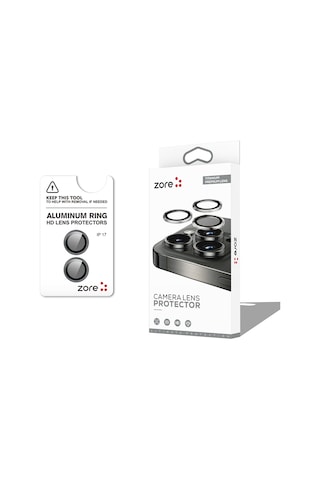 Noktaks - Apple Uyumlu iPhone 17 - Kamera Lens Koruyucu - Cl-12 - T38874 - Gri Gri