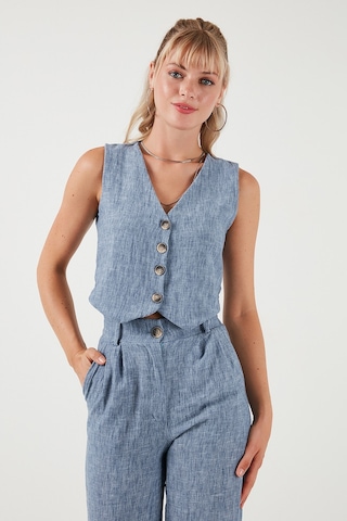 Lela Regular Fit Bol Paça Yelekli Bayan Takım 67045162S4 Indigo