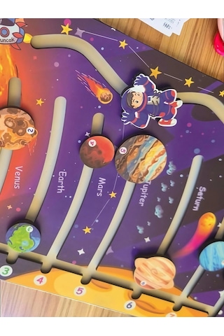 Hareketli Gezegenler Uzay Macerası Ahşap Oyuncak Eğitici Ve Eğlenceli Oyuncak