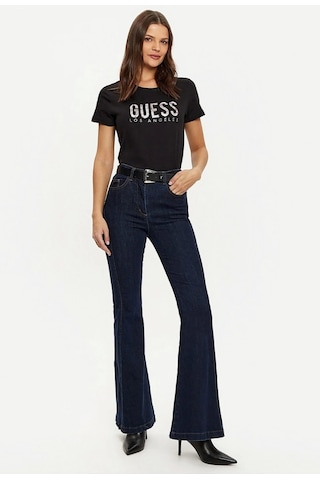 Guess Kadın Siyah Desenli T-shirt Siyah