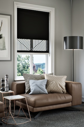 Lazer Kesim Mat Stor Perde, Lazer Kesimli Klasik Serisi, C-151008 Siyah Renk