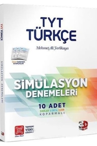 Tyt Türkçe Deneme Sınavı Simülasyon - Çözüm 3D Yayınları Tyt Türkçe Deneme Sınavı Simülasyon - Çözüm 3D Yayınları