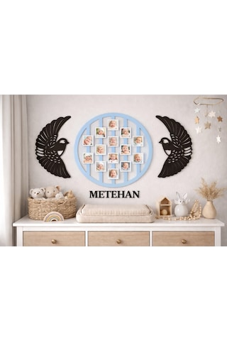 Yuvarlak 14lü Resim Çerçevesi Kişiye Özel 50 Cm Çerçeve İci 5 Cmdir No 5