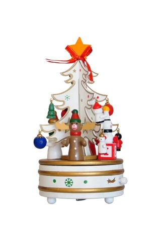 Yılbaşı Ahşap Dekor - Müzikli Yılbaşı Ağacı-