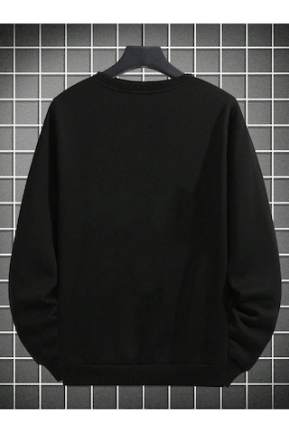 Adrift Slogan Graphic Drop Shoulder Sweatshirt Siyah Siyah