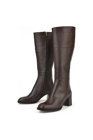 88065 Kadın Deri Fantazi Çizme Kahve Kahverengi