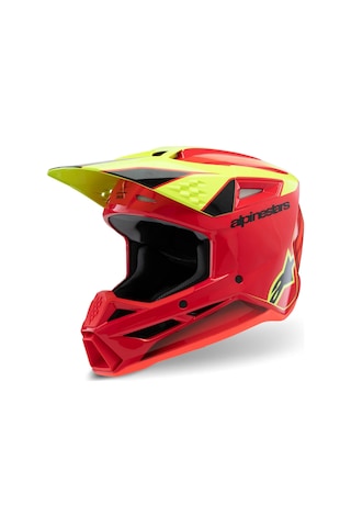 Alpinestars Sm3 Youth Fray Off-road Çocuk Genç Motosiklet Kaskı Kırmızı Sarı