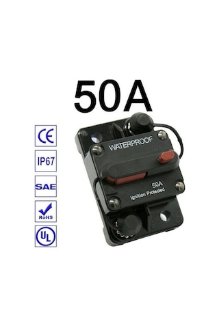 Fastbuy 30a-300a Dc 12-48v Devre Kesici Sigorta Sıfırlama, Otomatik Su Geçirmez Araba Tekne Kullanımı 50