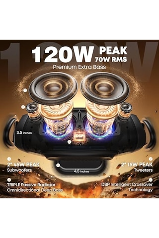 Subwoofer İle Taşınabilir Loud Bluetooth Hoparlör 70w Taşınabilir Açık Hoparlörler Bluetooth Kablosuz Su Geçirm