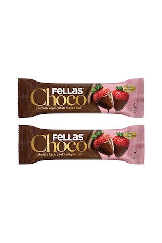Çikolata Kaplı Meyve Bar Çilek 35gr X2 Çikolata Kaplı Meyve Bar Çilek 35gr X2