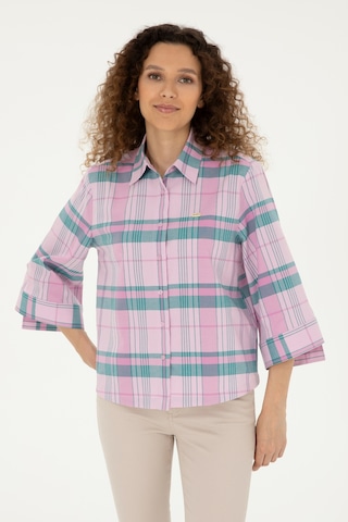 U.s. Polo Assn. Kadın Pembe Gömlek Desenli 50289145-vr041 Pembe