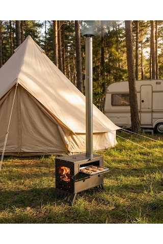 Kadıoğlu Ks45f Fırınlı Portatif Kamp, Çadır, Karavan Sobası