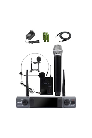 Westa Wm-202ht Çift Telsiz Mikrofon Seti 1 El + 1 Yaka/headset Kablosuz Mikrofon - 8697314964396