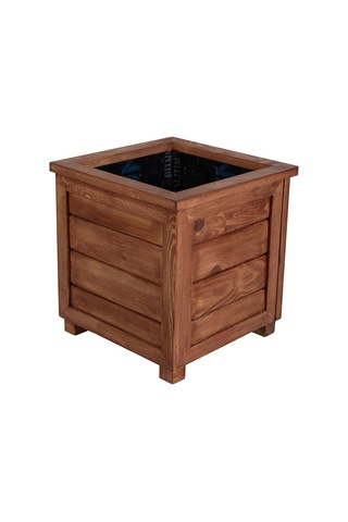 Kaf Ahşap Dekoratif Ahşap Saksı / Maun