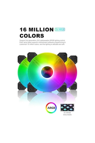 Coolmoon Yuhuan12cm Argb Kasa Fanı - 120mm Pc Fan - 5v 3pin Pwm Bağlantı