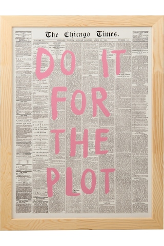 Deco Do It For The Plot Duvar Panosu - Pembe / Siyah - 50x70 Cm