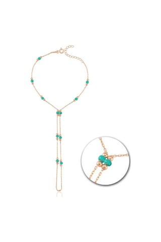 Deniz Yeşili Boncuk Detay Rose Renk Gümüş Şahmeran Rose Gold