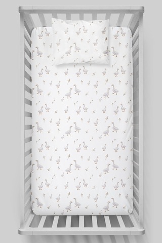 Organik Bebek Boy Lastikli Çarşaf Seti 70x110 - Huzurlu Kanatlar