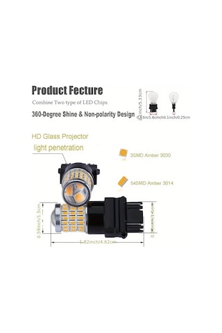 Fochsia 2li Led Araç Lambası 3157 4157 3057 3156 54smd 3014 3smd 3030 Parlak Kırmızı 2li Paket