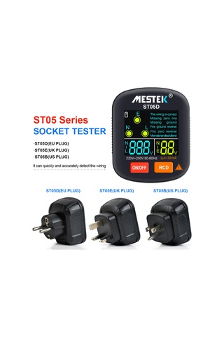 Vkemall Priz 30-250v Taşınabilir Dijital Soket Test Cihazı Dedektör Rcd Gerilim Test Cihazı T