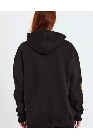 Efnaz Style Baskılı Kapüşonlu Sweatshirt - Siyah