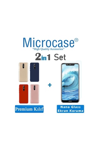Nokia 5.1 Plus Premium Matte Silikon Kilif + Nano (Seçin) 356801615