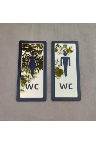 Wc Bay Ve Bayan Set Yönlendirme Levhası Gold Diamond Serisi