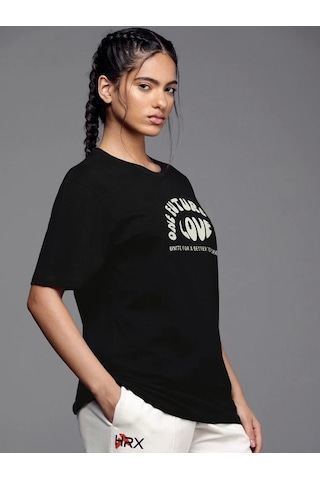 Modi Baskılı Oversize T-shirt - Siyah - Mymg146041