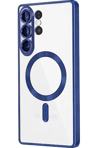 Samsung Galaxy S26 Ultra Uyumlu Kılıf Kamera Lens Koruyuculu Magsafe Özellikli Telefon Kılıfı Kapak Lacivert