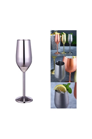 Suntek Şarap Kadehleri Şampanya Kokteyl Bardakları Parti 220ml-gümüş 220ml Gümüş