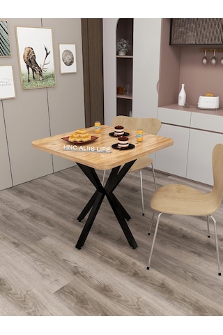 Mutfak Masası, Cafe, Restaurant Masaları, Balkon Masası, Ahtapot Ayaklı Masa, 70x70 Cm Kare Tek Renk