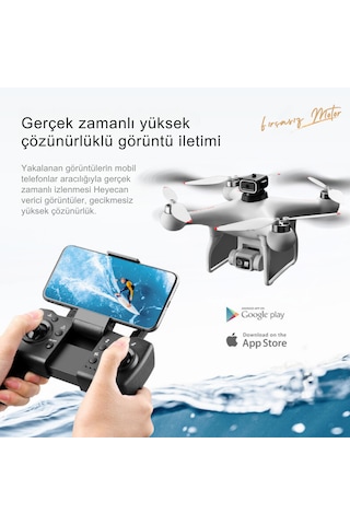 S116 Max Drone BEYAZ Fırçasız Motor 2 Batarya Ile 30 Dakika Uçuş 1080P Hd Çift Kamera Engelden Kaçınma