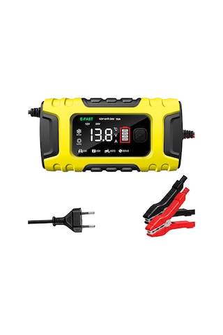 Tenfowee E-fast Akıllı Renkli Ekranlı Şarj Cihazı: 12v/24v 10a Otomobil Ve Motosiklet Aküleri İçin Çok Fonksiyonlu Sarj Aleti