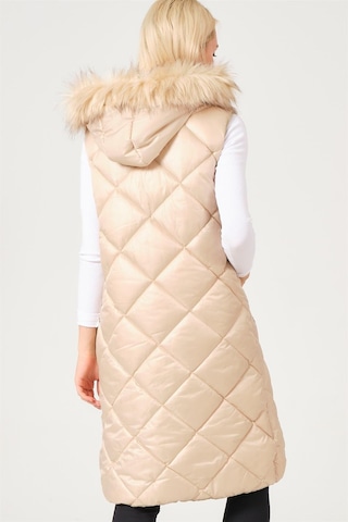 Z6717 Dewberry Bayan Yelek-düz Krem Düz Krem