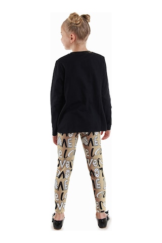 Denokids Love Kız Çocuk T-shirt Tayt Takım Renkli