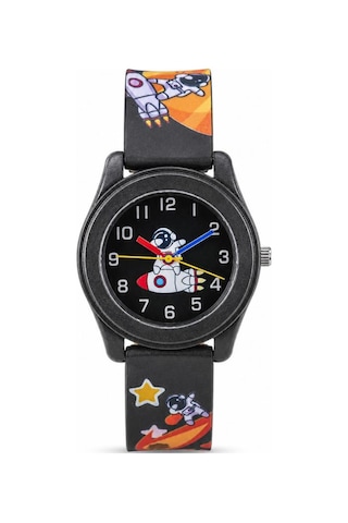 Astronot Desenli Erkek Çocuk Unisex Kol Saati Siyah Rakamlı Saat St-304426